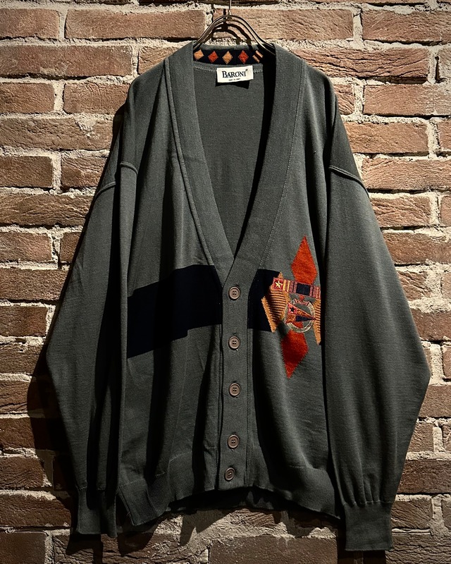 【Caka act3】80’s〜90’s Embroidery Design Euro Vintage Knit Cardigan