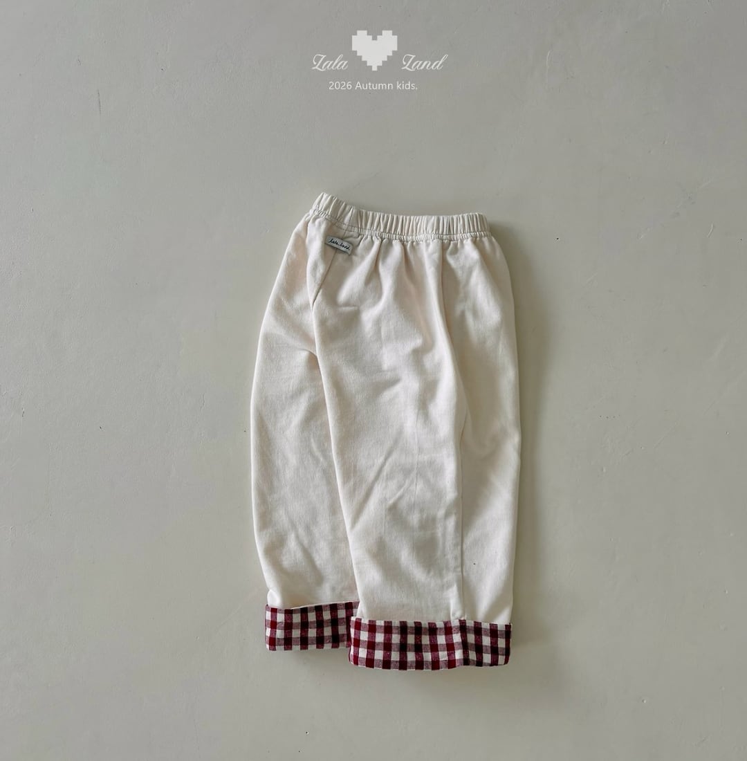送料無料【予約】/ kidsチェック配色パンツ /lalaland