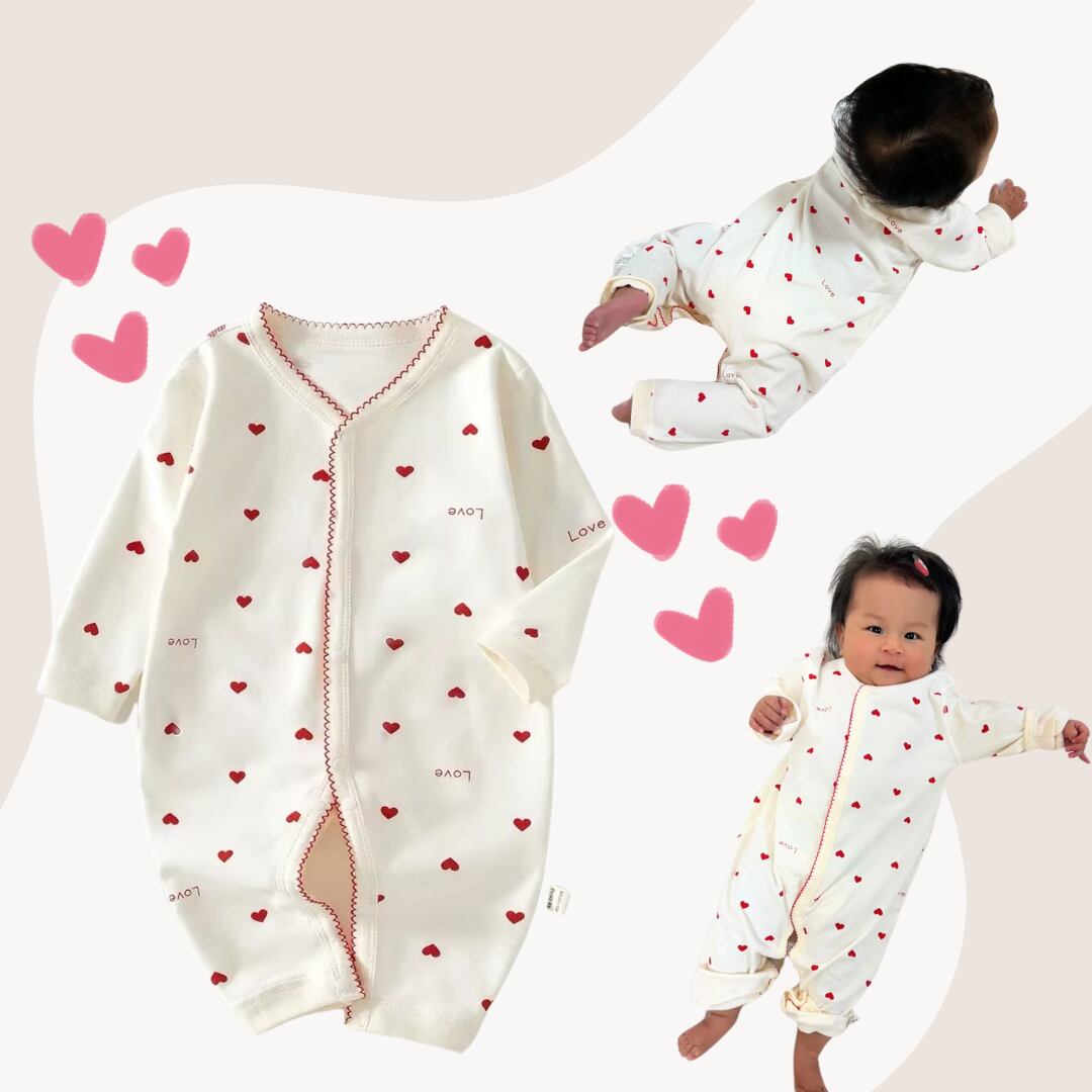 【59-90】ハートプリントボディスーツ