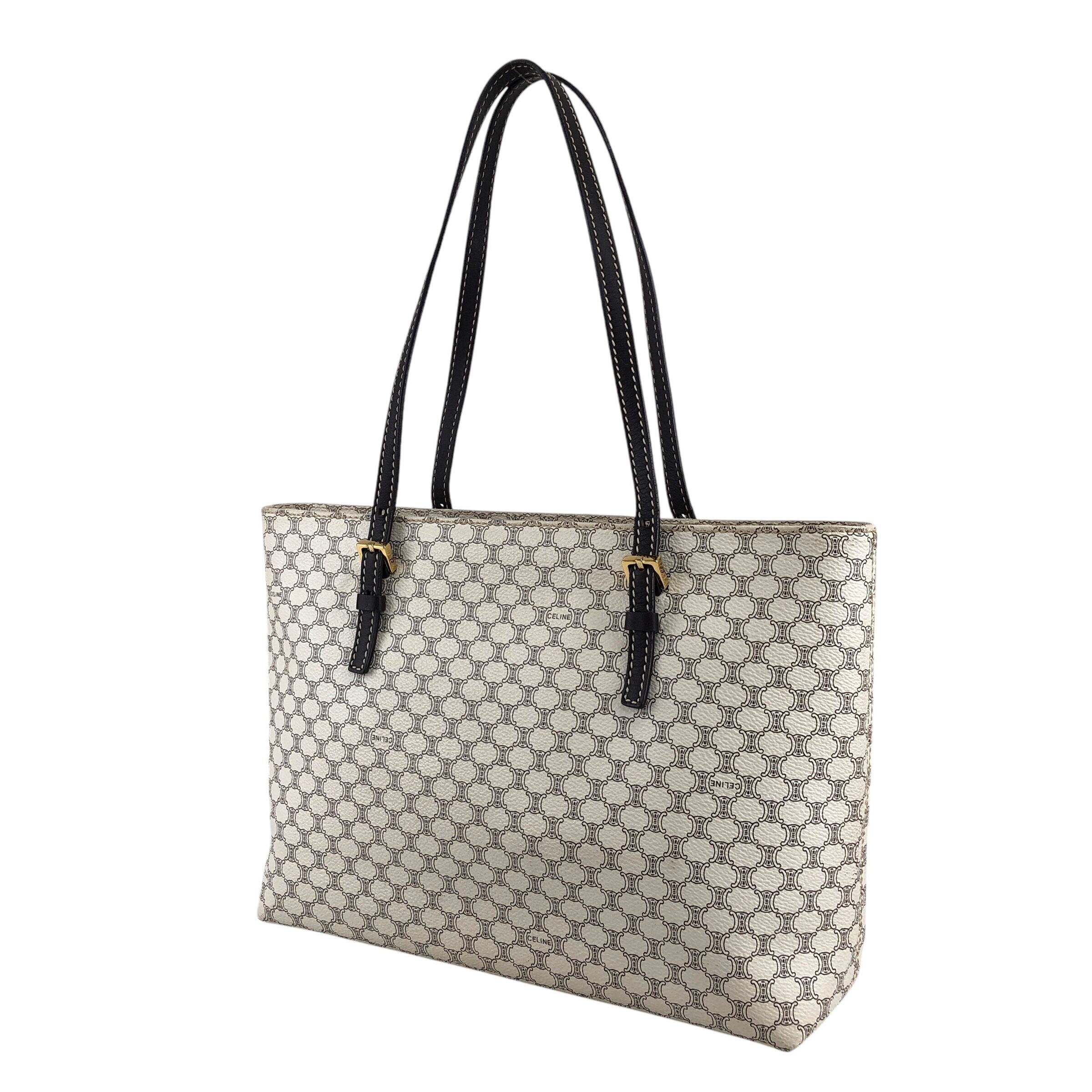CELINE セリーヌ マカダム トートバッグ ホワイト PVC vintage 