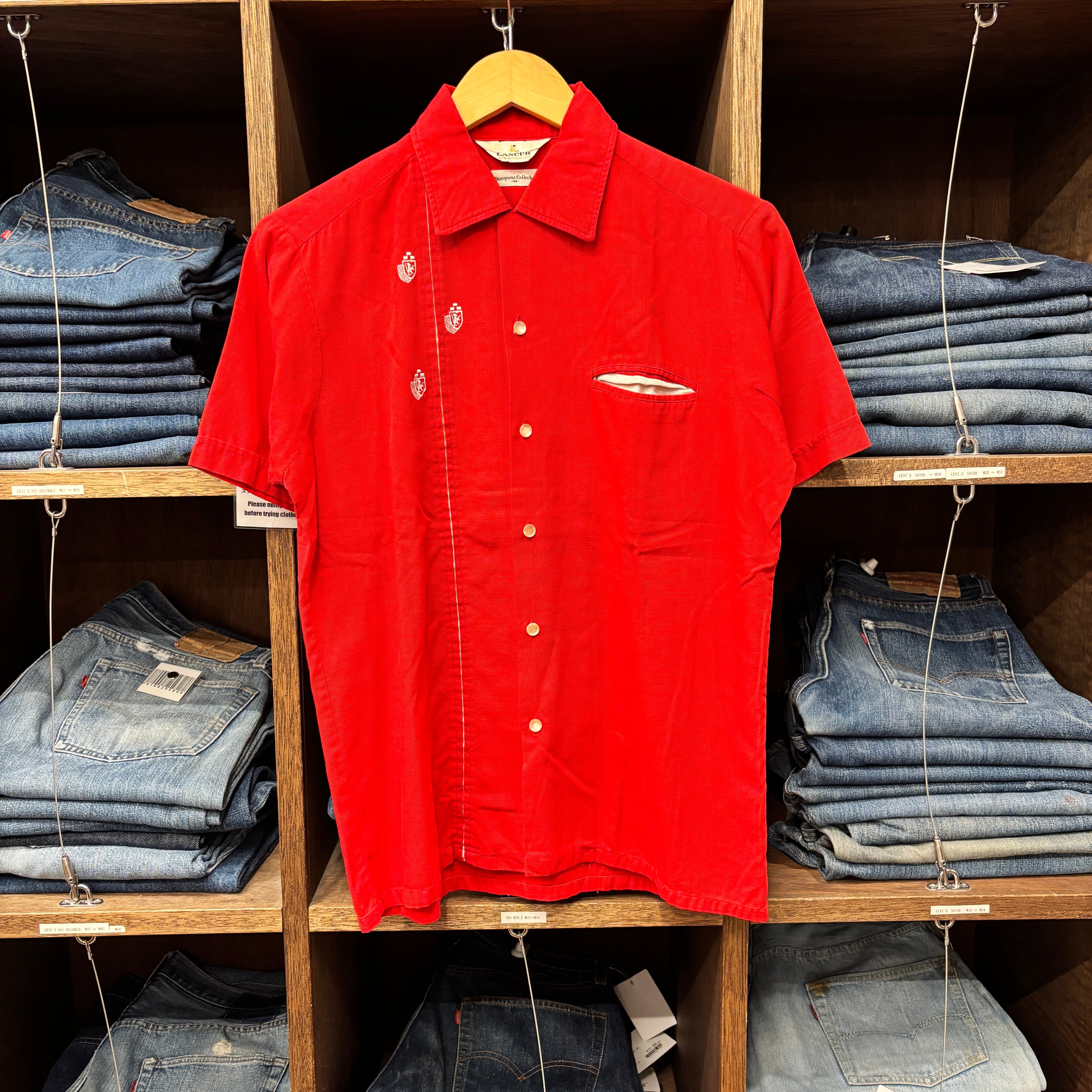1960'S LANCER S/S RED COTTON SHIRT | safarionline