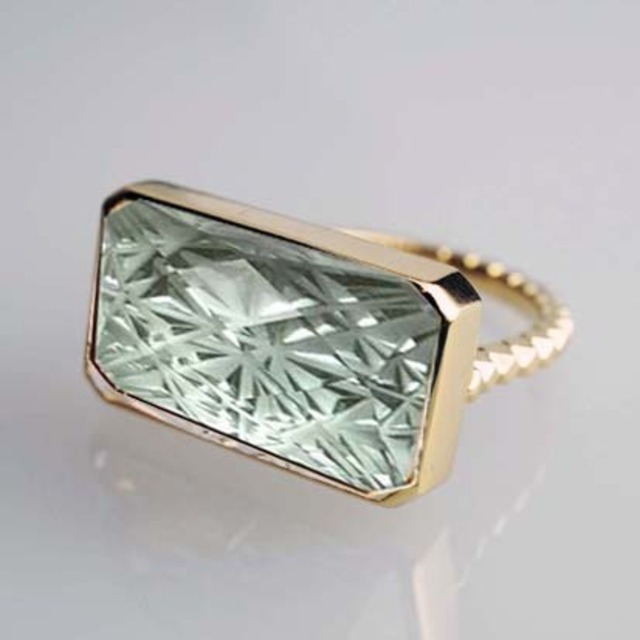 KIRIKO / Green Quartz Ring (Rectangle / R151-GQ)