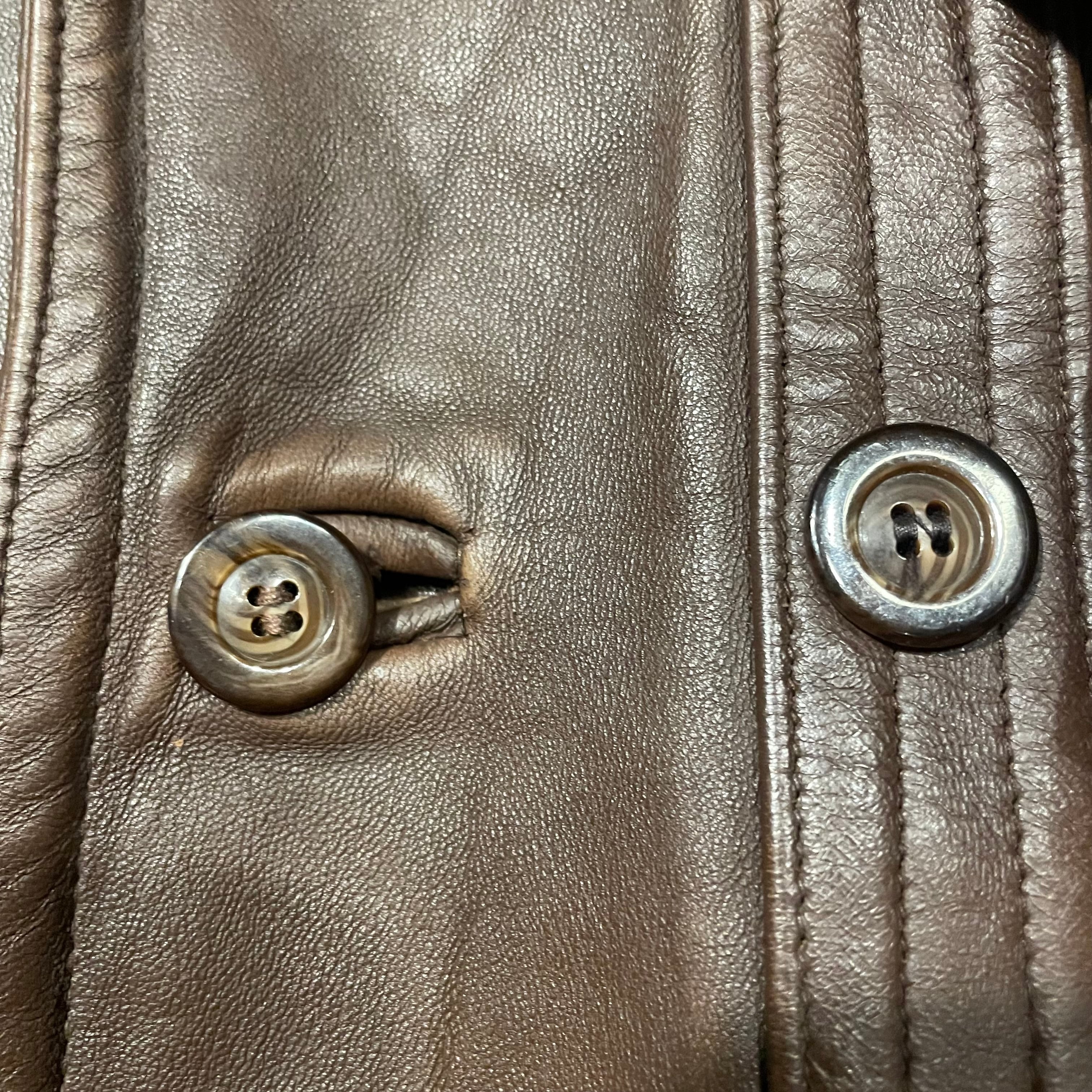 70s GVF IMPERCUIR フランス製 コルビジェジャケット レザー襟 L