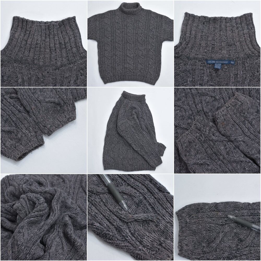 90s～ Club Monaco クラブモナコ コットン アラン模様 ケーブル編み