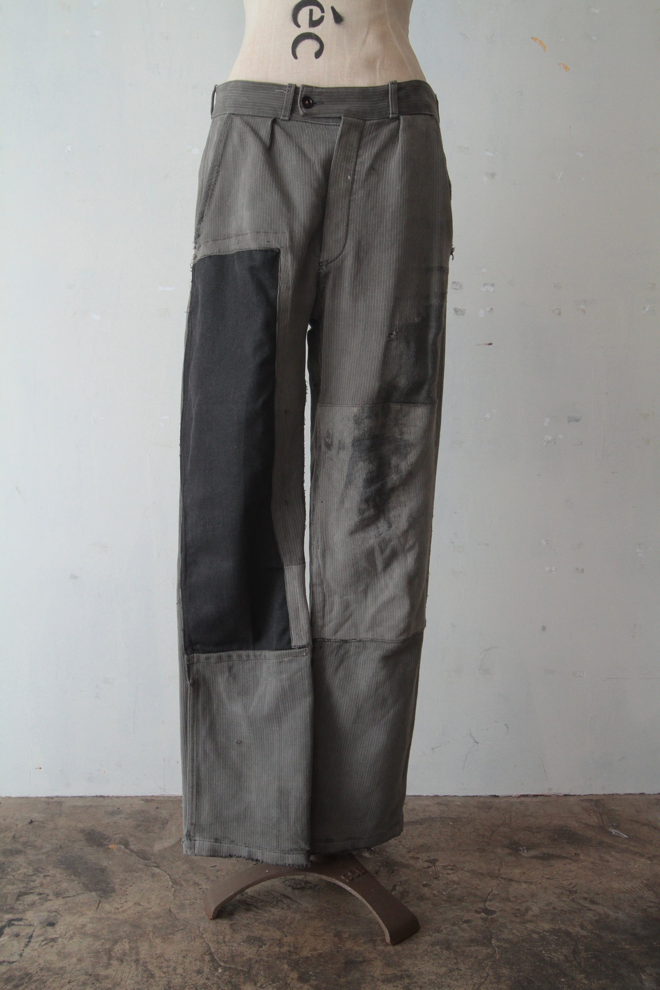 40s french cotton pique work pants