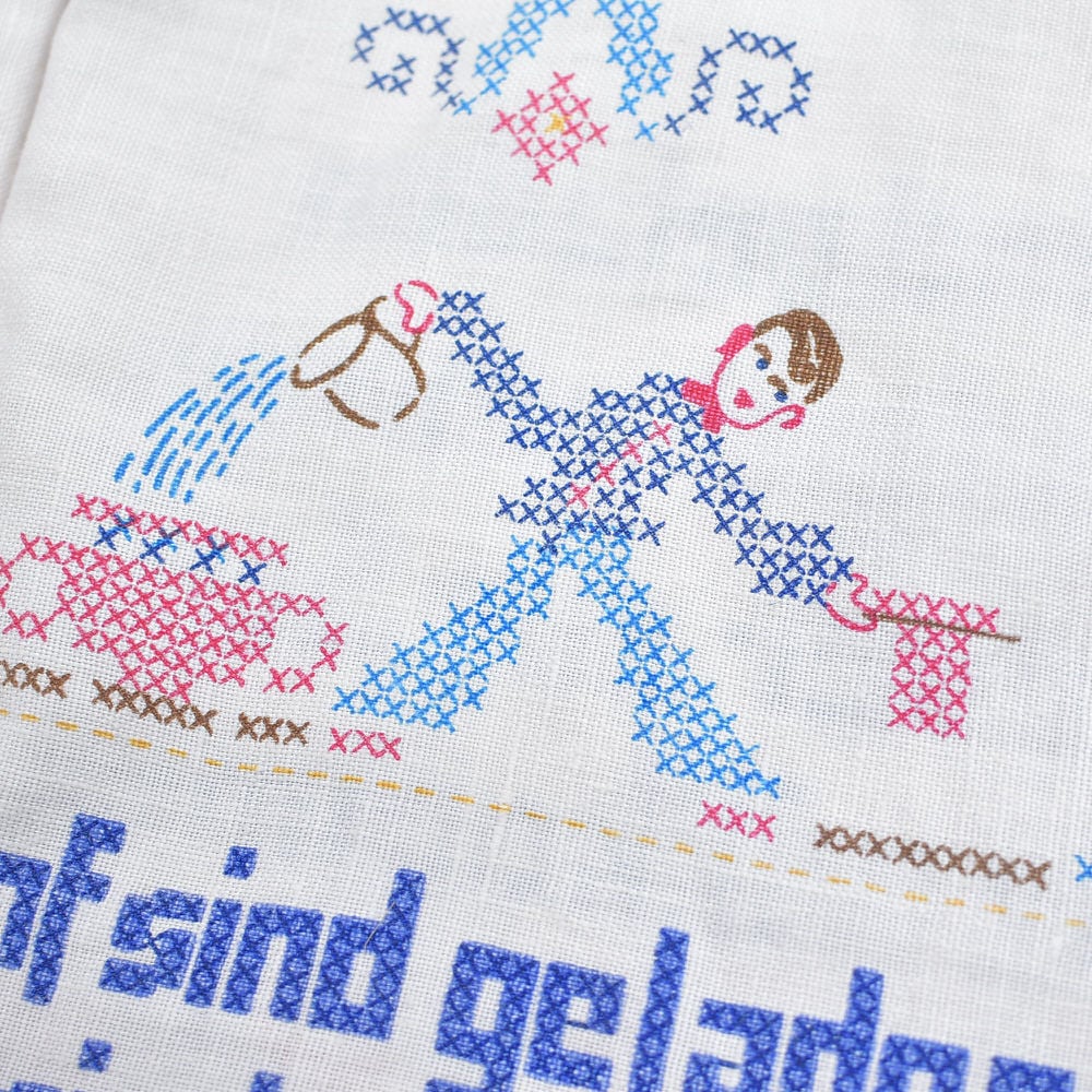 Remakeリメイク 再構築 クロスステッチ 刺繍プリントデザイン ルーズ