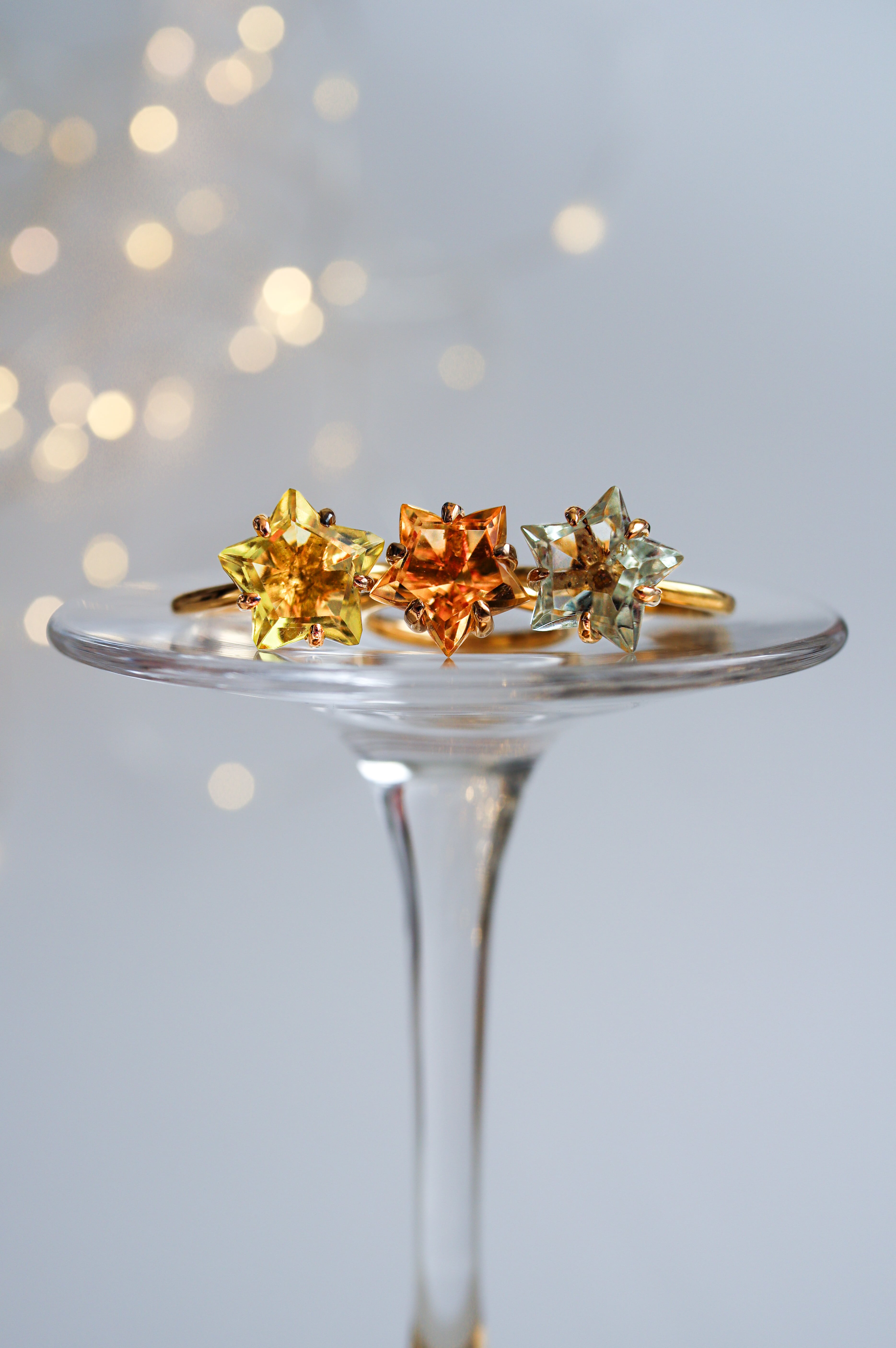 グリーンアメジスト スターシェイプリング | ＜天然石ジュエリー