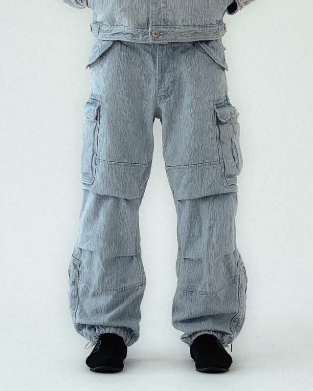 BEAJIデニムカーゴ アイスブルー / 岡山産デニム 【16.5オンス】