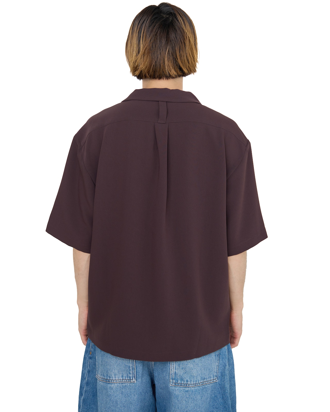 ROTOL "Fluid Open Collar Shirt 〔BROWN〕"