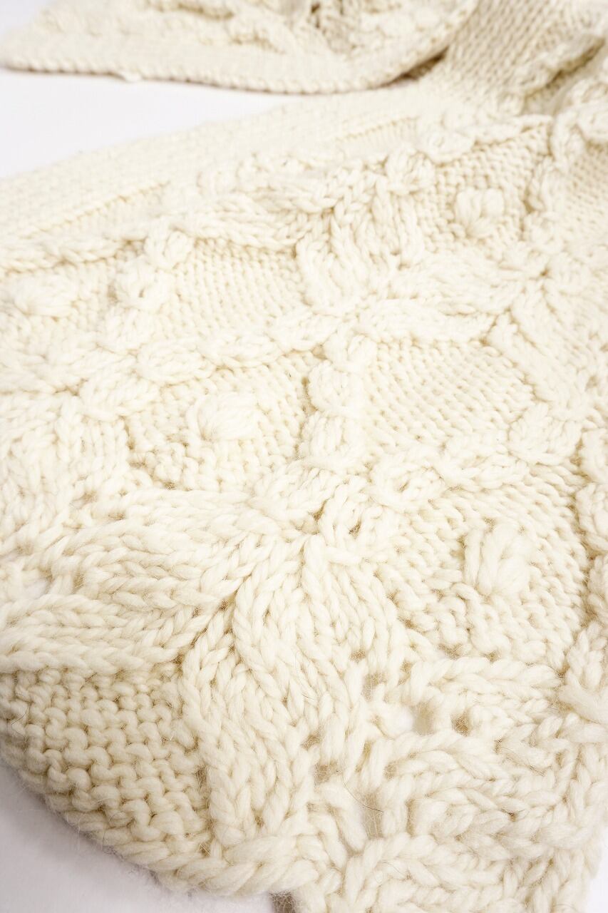 Hand Knitted Shawl (Leaf)