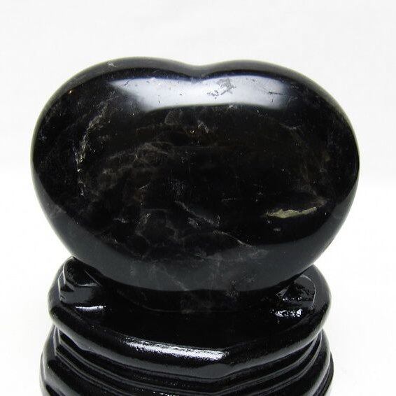 黒水晶 置物 モリオン ハート 台座付属 一点物 155-1095