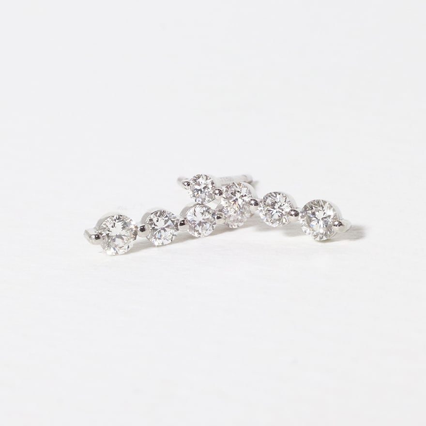 K18 0.32ct 8石 天然ダイヤモンドピアス | jewelryway