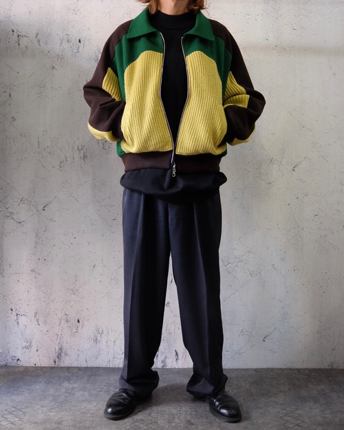 remake short jacket(green×yellow)