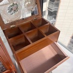 小物収納棚 小物収納箱 木製 窓付き 蓋付き 大容量 マルチ収納ケース 化粧品収納 ジュエリー収納 北欧