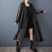 シースルー ロング トレンチコート  00224