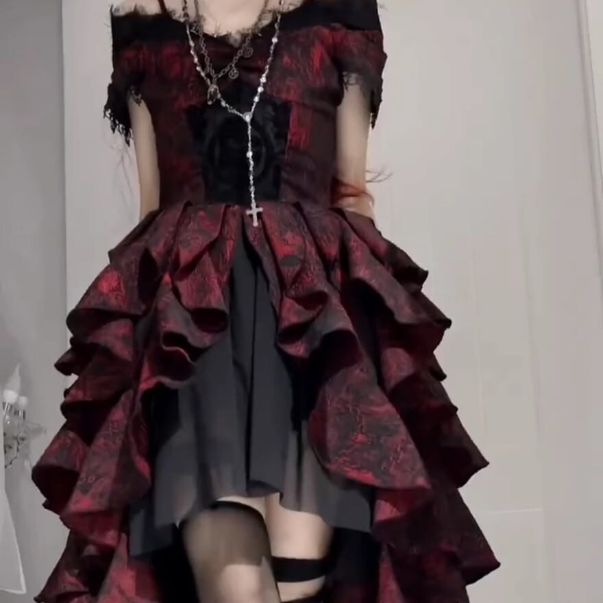 ゴスロリ通販 With U ゴスロリ ダークゴシック アシンメトリー ロング