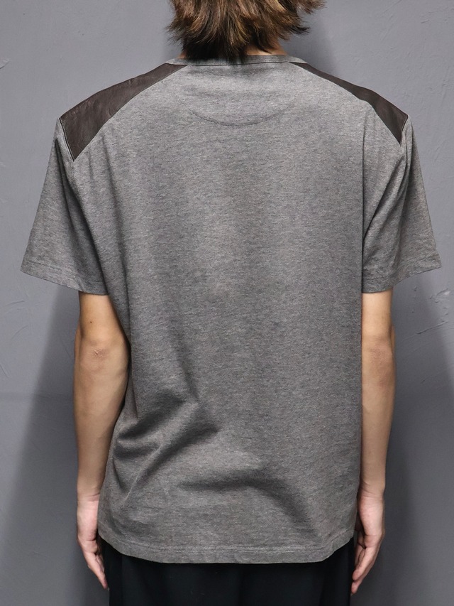 【GUCCI】leather switching t-shirt