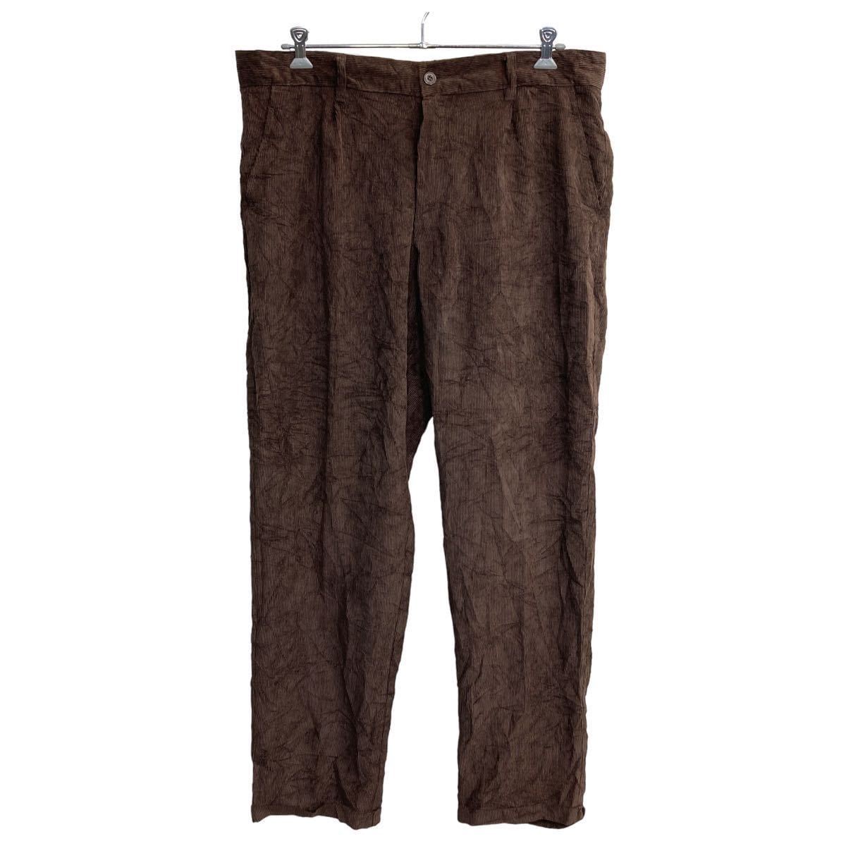 LINEAUOMO コーデュロイパンツ W42 ビッグサイズ ブラウン 古着卸