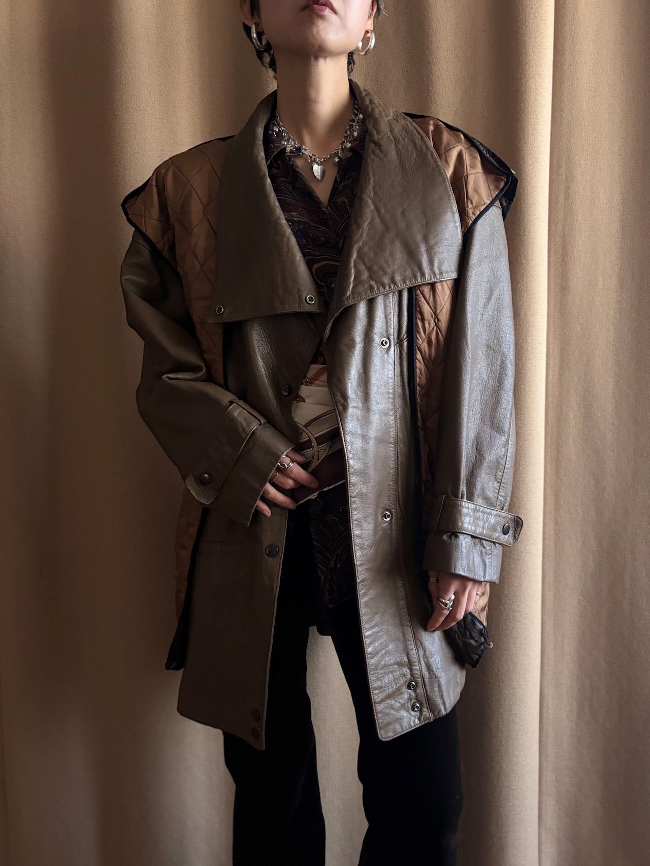 liner set real leather jacket-5134-1