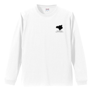《徳島》 緯度経度ミニマルロングスリーブTシャツ|地図×地名×ワンポイントデザイン