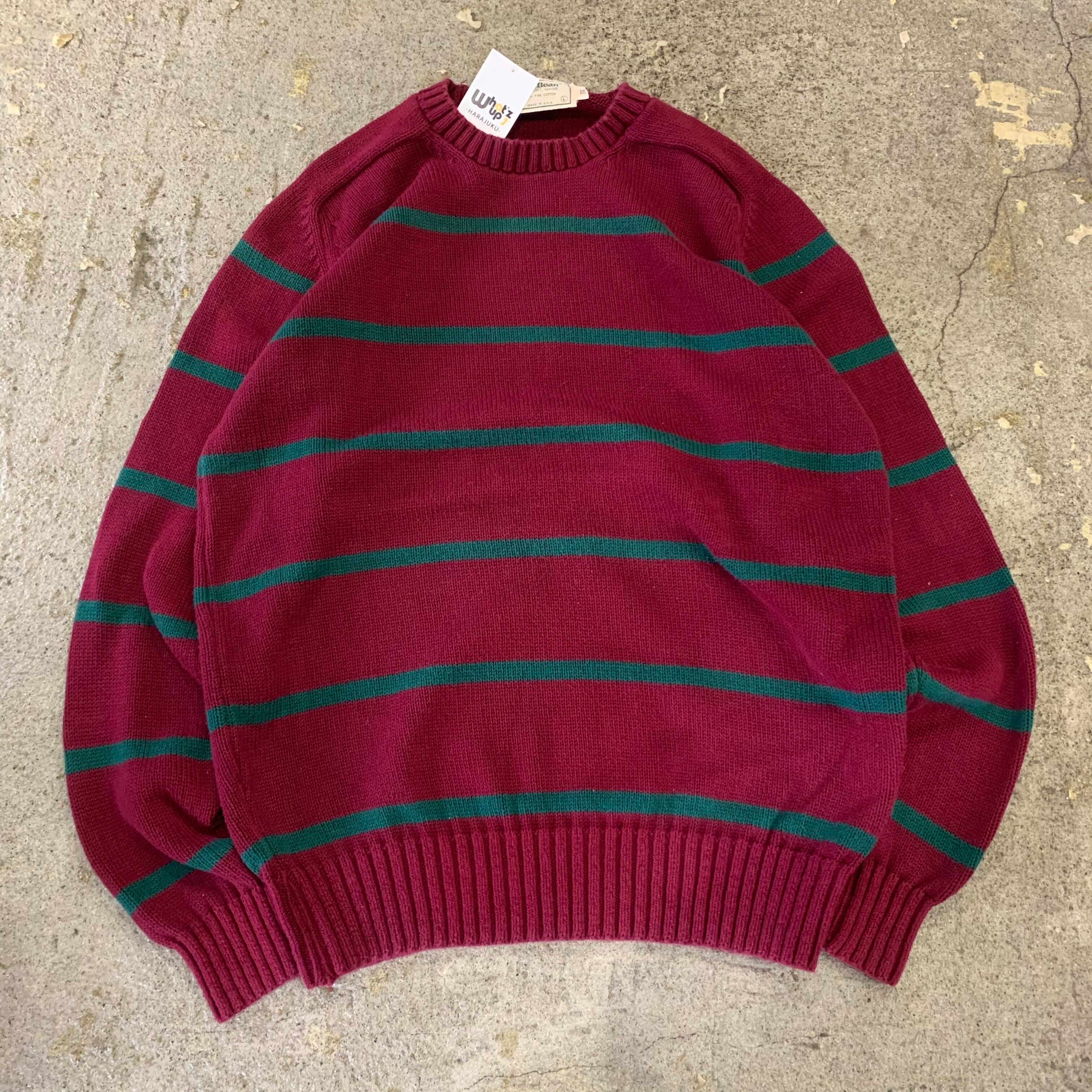 90s LL BEAN border cotton knit | What