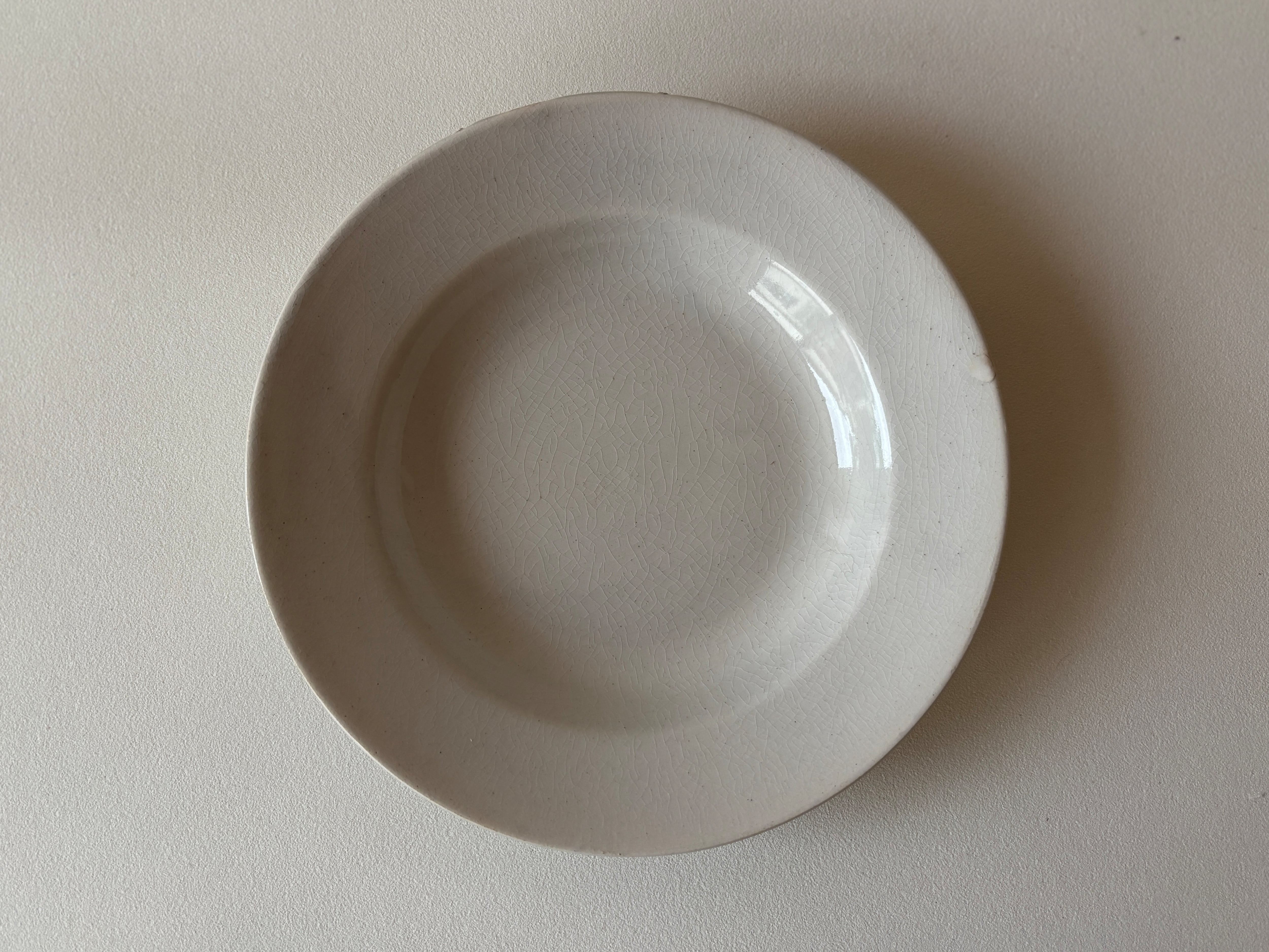 【G】 Creil et montereau / クレイユモントロー 白プレート深皿 フランスアンティーク皿