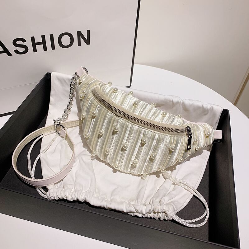 ネットレッドフェアリースモールバッグ2020夏新しい波のエインスタイルパールフォールドクロスボディバッグファッションチェストバッグウエストバッグ Tiancai_Wing_Bag3327091
