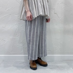 maison de soil 80'S POWER LOOM LINEN RANDOM STRIPE EASY PANTS