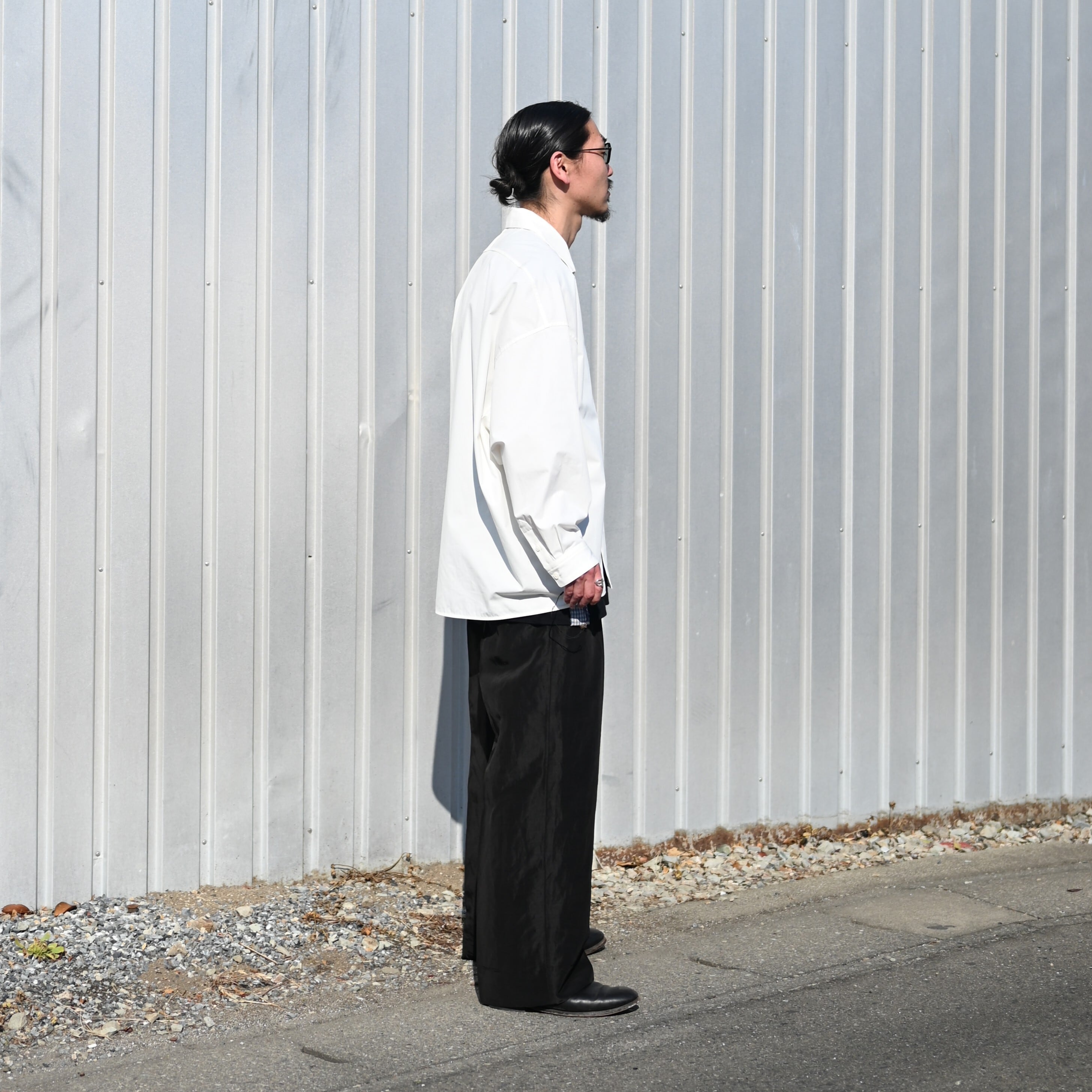 Nonnotte / Draw Cord Wide Straight Trousers | GANKO