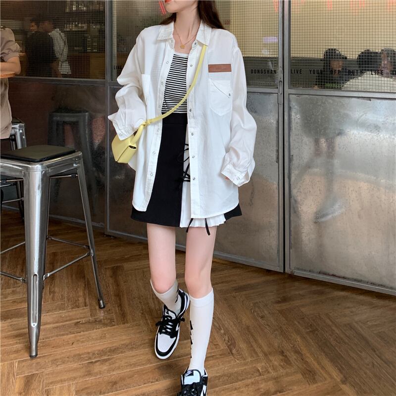 シャツ ジャケット サマールーズ薄手トップス ロング 夏物 モンロー84585866965