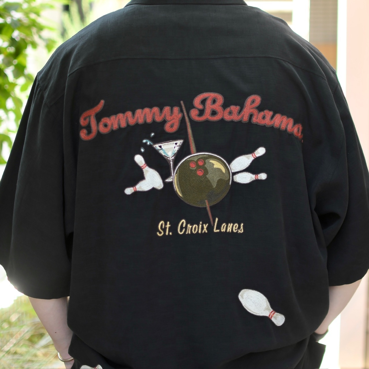 tommy bahama embroidery design silk shirt