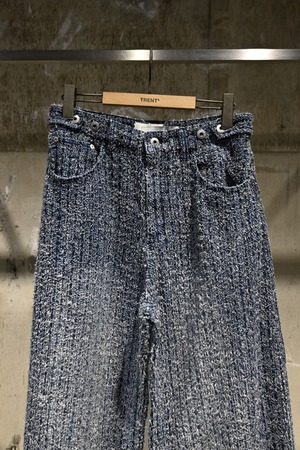 【26AW | MEN】Feng Chen Wang フェンチェンワン / パンツ / Blue Jacquard Washed Denim Jeans FUF22TR37
