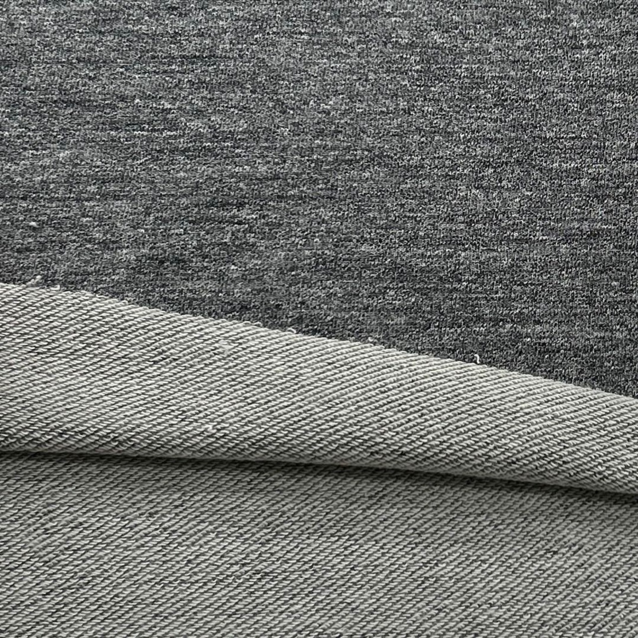 ★AM028◆2m◆1点限定!綿100%もちもちど詰め裏毛ニット生地◆グレー