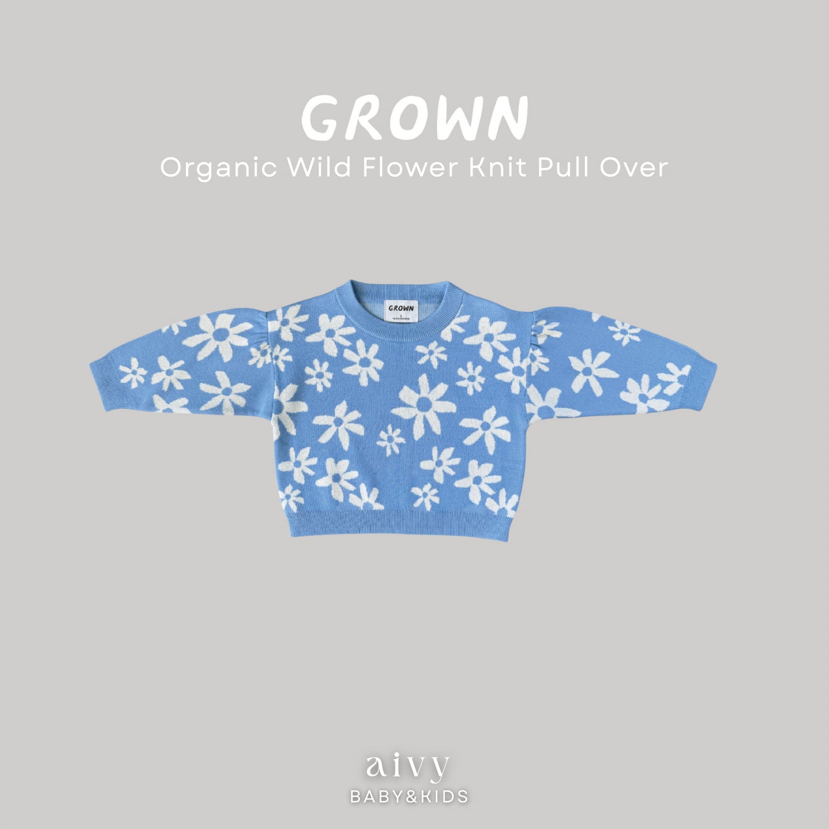 【即納/送料無料】Grown / Organic Wild Flower Knit Pull Over
