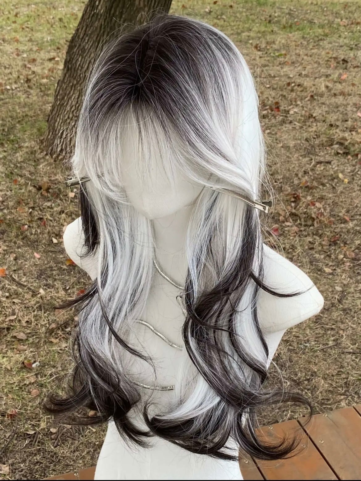 Basic - 狐カラー White×Black【商品番号 1023】レースフロントなし