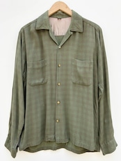 60s Unknown RAYON OPEN COLLAR SHIRT Size M程