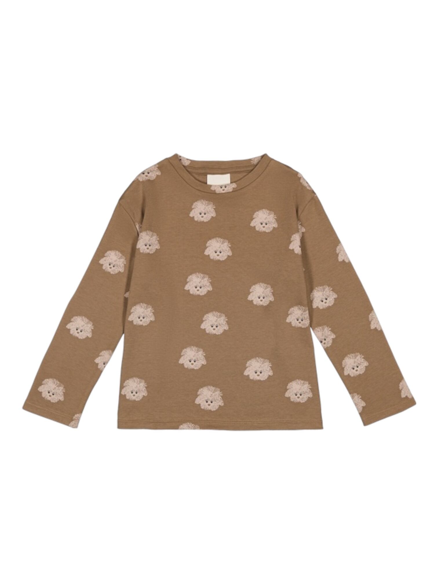 36M/4Y【STUDIO BOHEME】Essential T-shirt/Mocha dogs