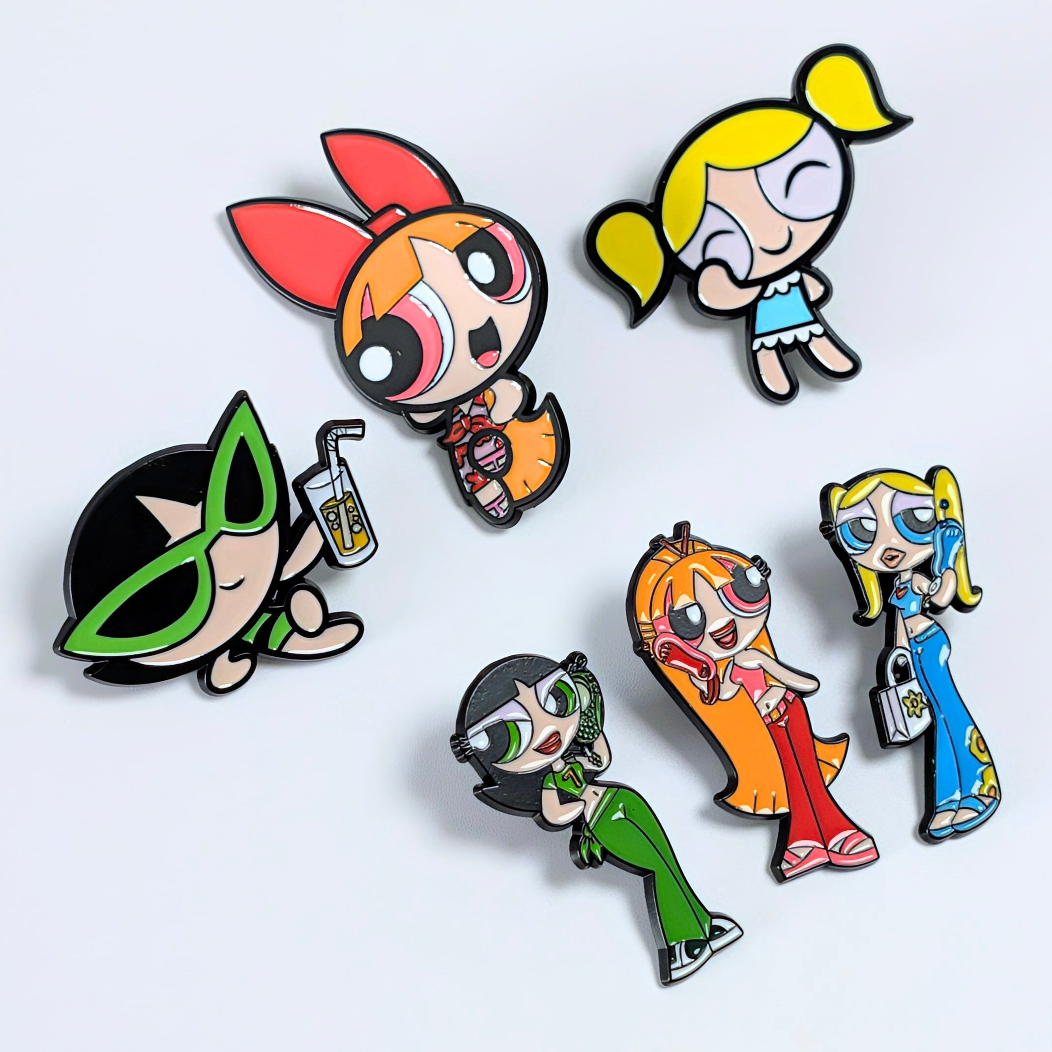 送料無料！ ★ピンズ PINS★ピンバッジ 【 The Powerpuff Girls ( パワーパフガールズ ) 】6Pセット / ピンズセット〚アメリカン雑貨 アメトイ〛