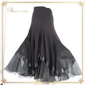 社交ダンス 衣装 スタンダード スカート レッスンウェア レディース 練習着 Roger 光沢感 無地 シンプル フォーマル 華やか かわいい 上品 ブラック系 フレアスカート おしゃれ ダンス用スカート モダンダンス 撮影用衣装 エレガント シンプルデザイン 上品スタイル レッスン用スカート プロ向け 自宅練習 着やすい 伸縮性優れた デイリーユース