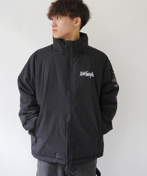 【(What it isNt)ART BY MARKGONZALES / (ワットイットイズント) アートバイ マークゴンザレス 】別注 NYLONタスロン スタンドカラー 中綿ジャケット ブラック 2H5-64881