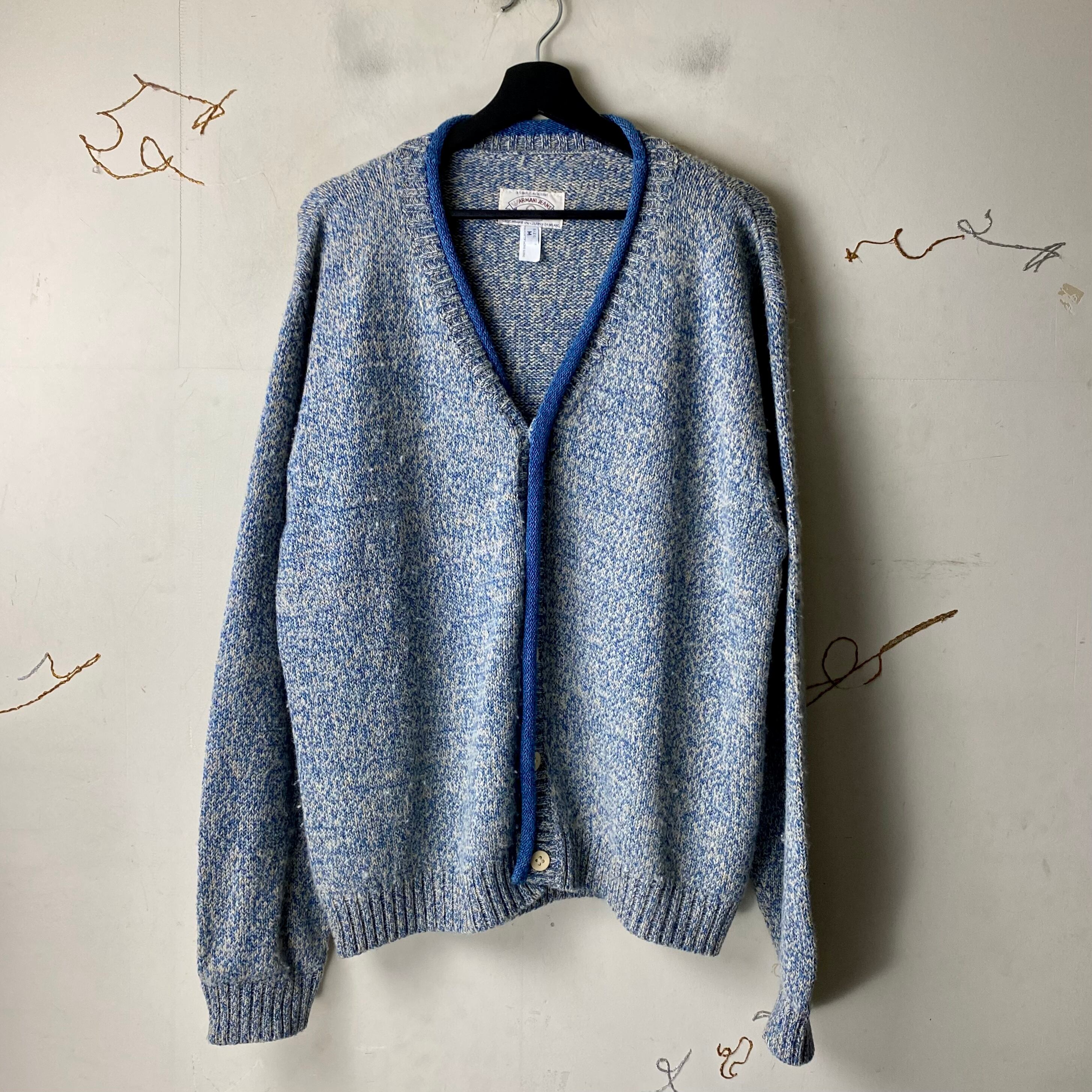 vintage ARMANI JEANS blue melange knit cardigan | NOIR ONLINE