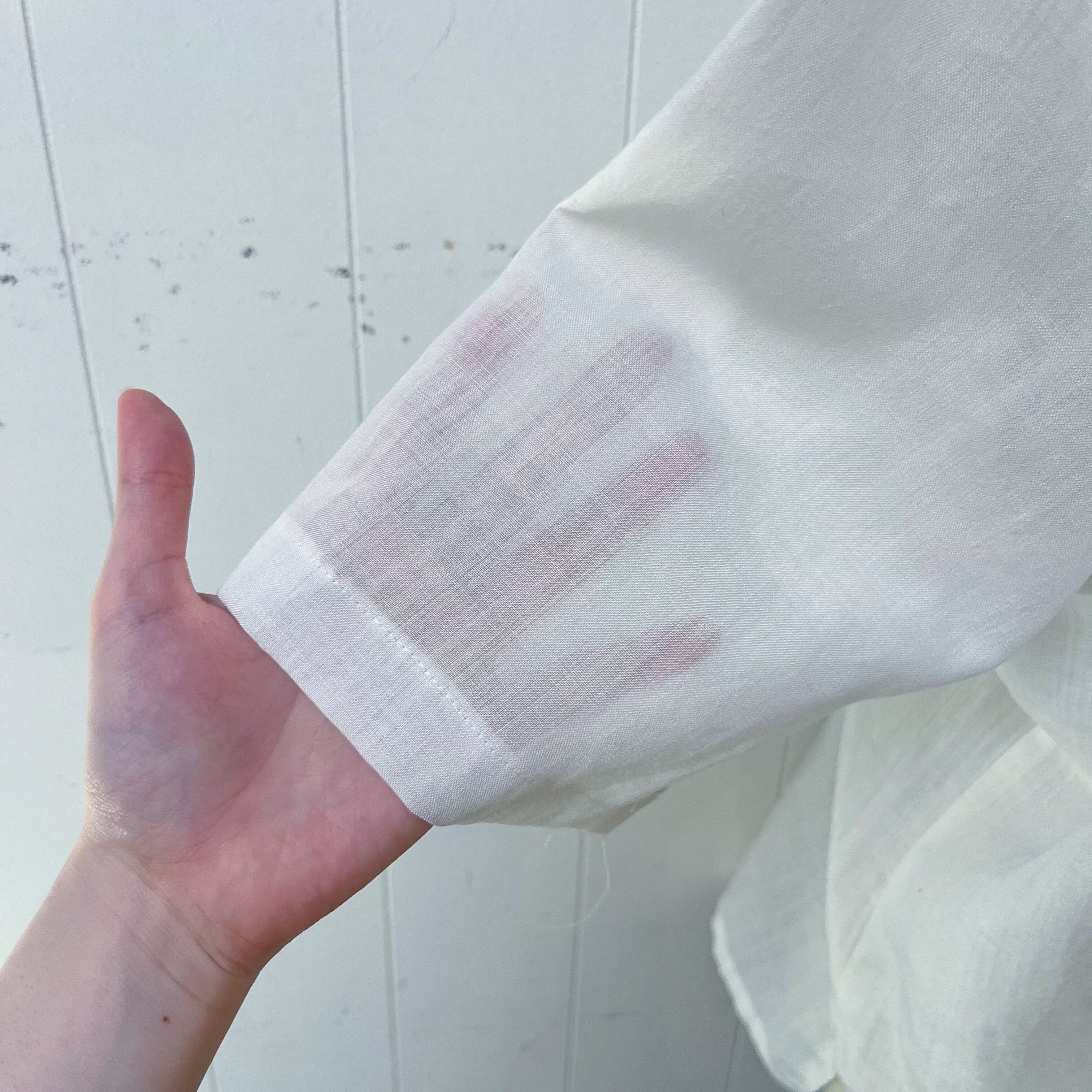 sheer plaid collar white blouse