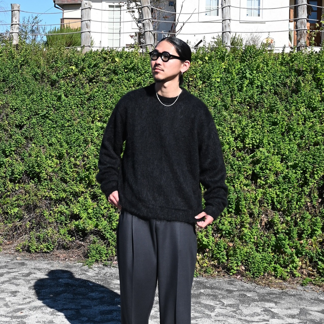 INTERIM /  KID MOHAIR ALPACA SHAGGY CREW SWEATER