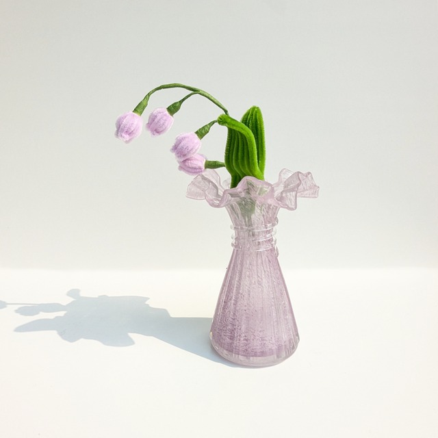 flower vase 【frill ﾌﾘﾙ】【purple パープル】花瓶／フラワーベース