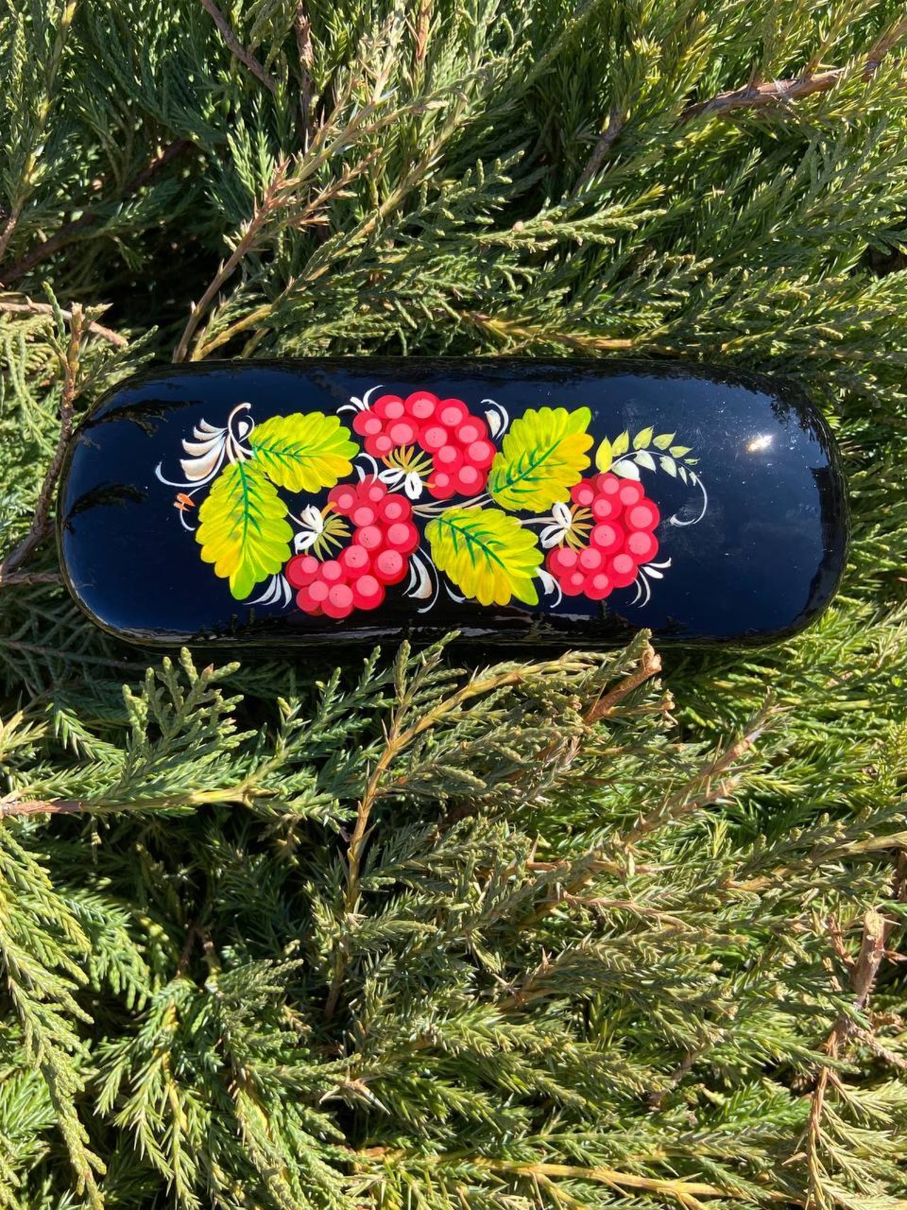 ペトリキフカ塗り　サングラス/眼鏡ケース（ホメンコ作） - 2