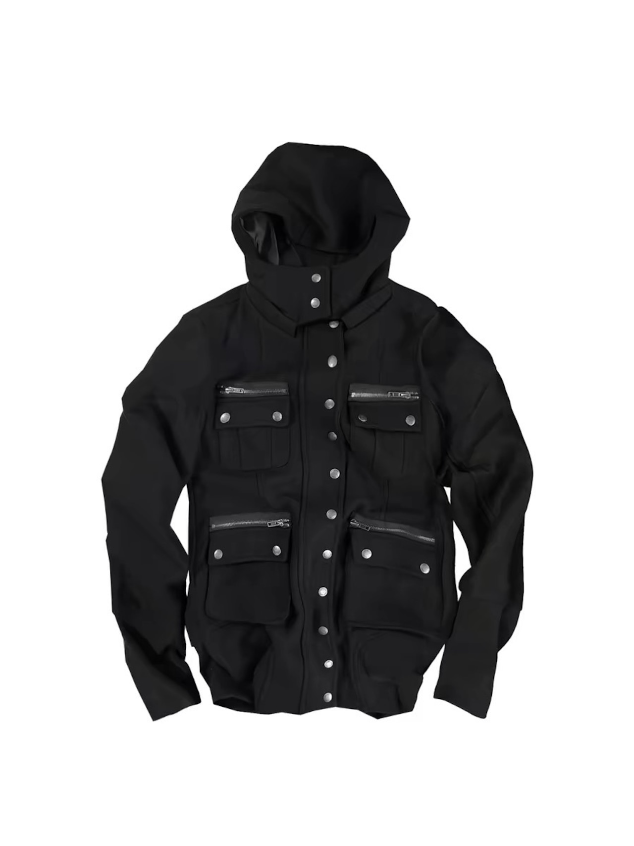 【CinderVein】Multi-Zip Hooded Cargo Jacket