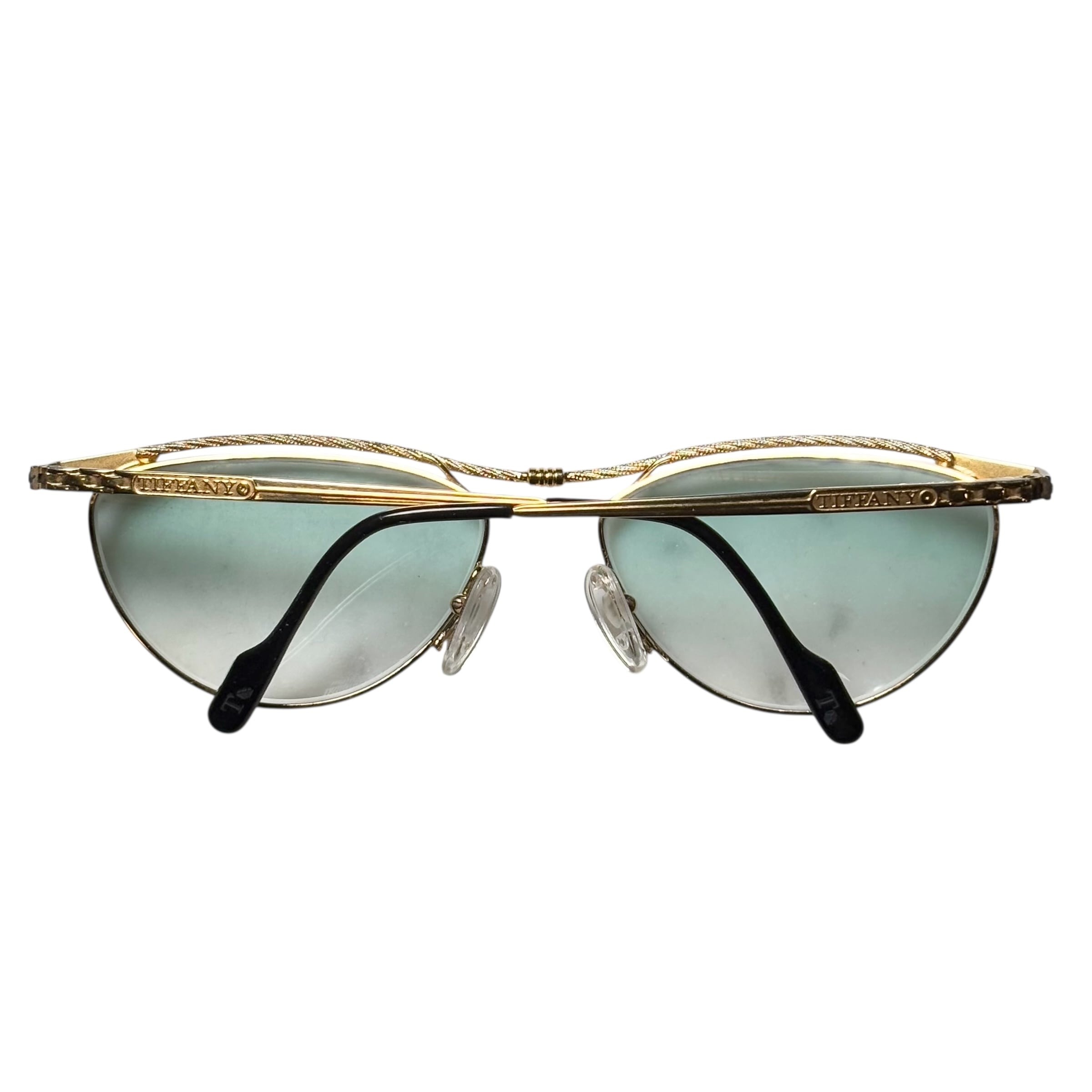 vintage TIFFANY LUNETTES twisted double bridge sunglasses “T135