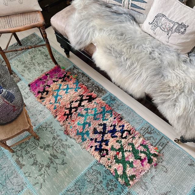 モロッコ ヴィンテージラグ MR008 | ブジャド | 37cm × 115cm