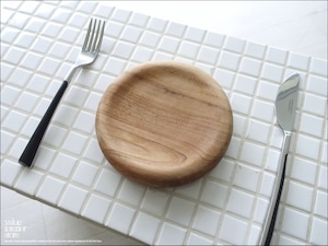 チーク無垢材 プレートKIJI15N 丸皿 小皿 取り皿 デザートプレート お皿 木製食器 木の皿 一枚板 無垢材食器 Φ15cm