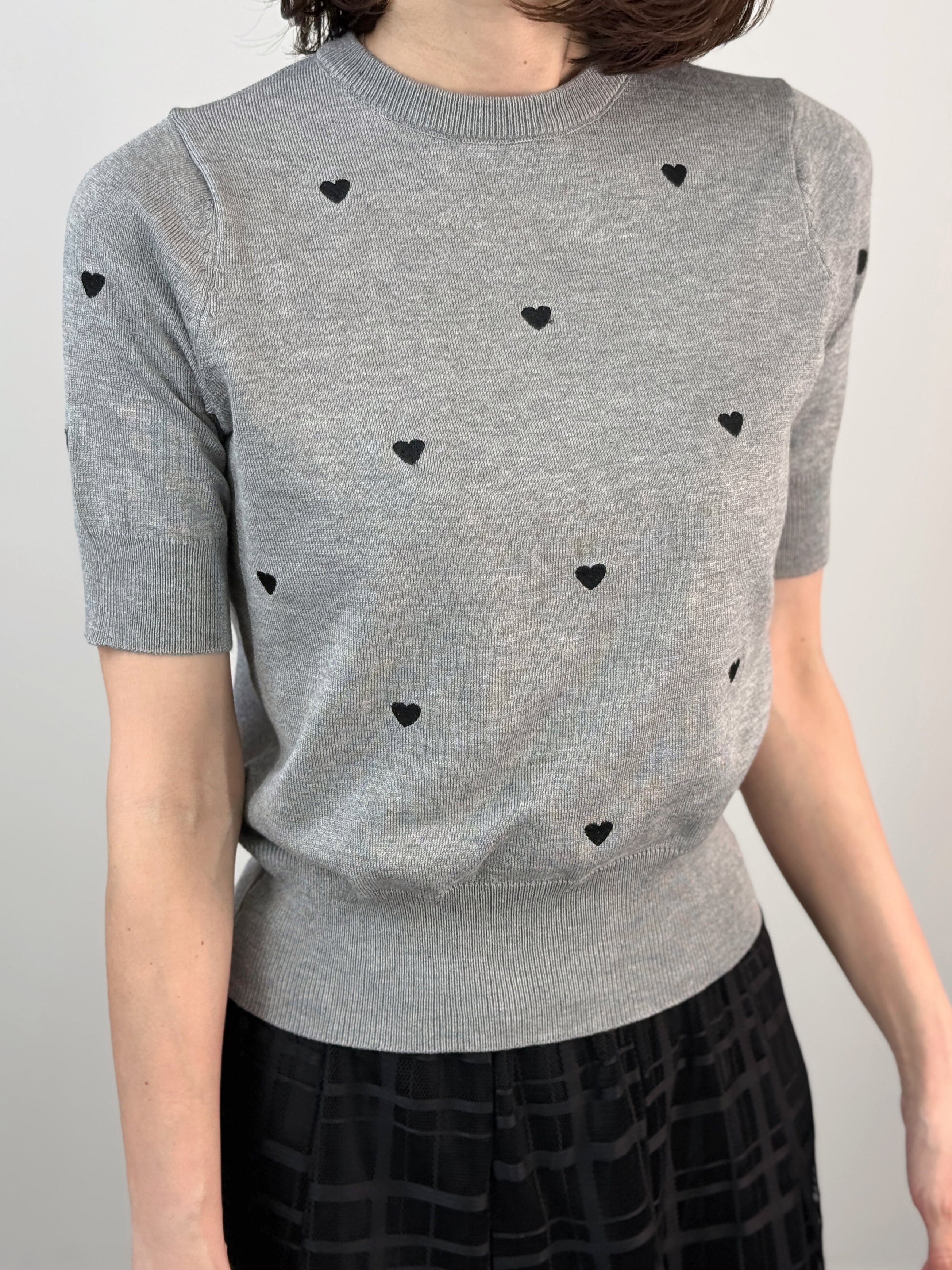 【早割6/19まで】ハート刺繍サマーニットトップス